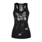 New Design 3D Skeleton Skull Cat Printed Black Tops Hollow Out Sleeveless Tank Vest Tops O-neck Fitness Sporting Tee Shirts