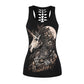 New Design 3D Skeleton Skull Cat Printed Black Tops Hollow Out Sleeveless Tank Vest Tops O-neck Fitness Sporting Tee Shirts