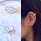New Fashion Flower Shape Rhinestone Left Ear Cuff Clip Gold Silver Earring Ear Stud gift for women girl