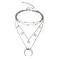 Vintage Bijoux Handmade Necklace Bohemian Multilayer Sequins Moon Crescent Chokers Necklaces For Women