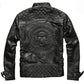 Black Men Skull Pattern Biker's Leather Jacket Plus Size 3XL Genuine Cowhide Slim Fit Motorcycle Leather Coat