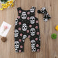 Brand New Halloween Casual Infant Baby Boy Girl Skull Romper Sleeveless
