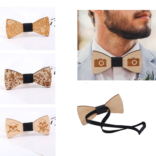 Hot Fashion Mens Wooden Bow Tie Accessory Wedding Party Christmas Gifts Bamboo Wood Bowtie Neck Wear for Men Women cravat