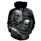 New Fashion Men/Women 3d Hoodies Skulls Black Print Hooded Hoodies