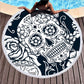 New Popular Sugar Skull Printed Large Round Beach Towel for Adults Microfiber Summer Towel Yoga Mat 150cm Beach Blanket