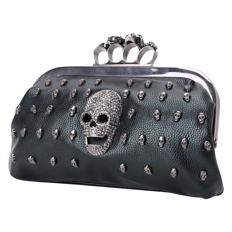 Women Girl Lady Skull Rivet Shoulder Bag Handbag