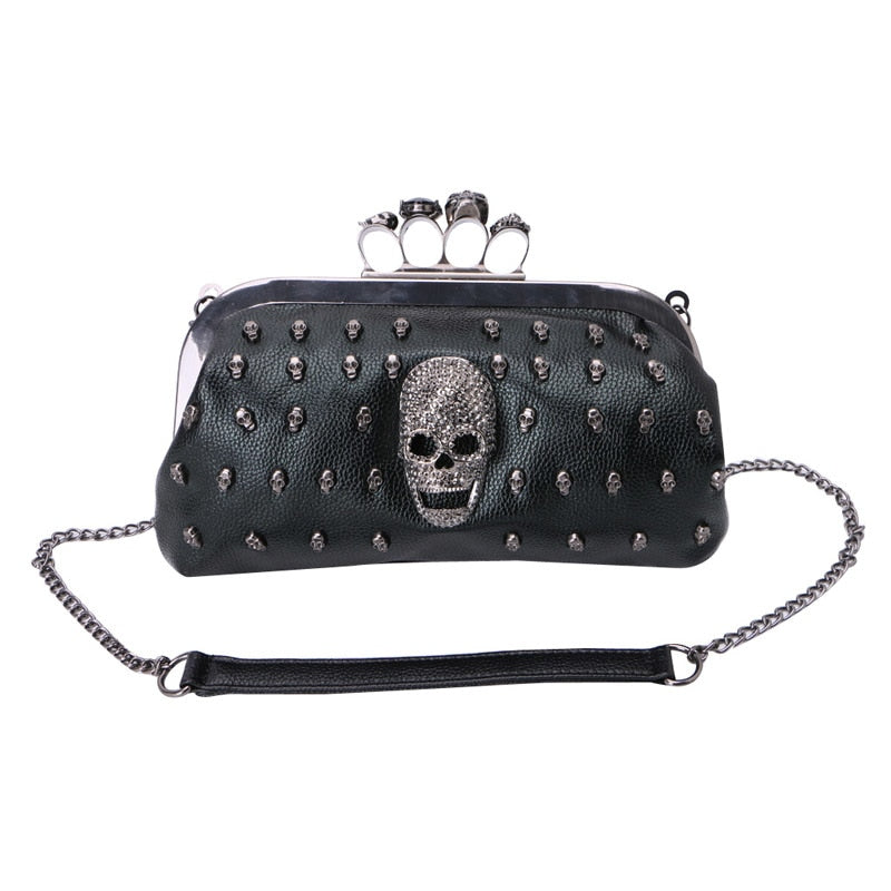 Women Girl Lady Skull Rivet Shoulder Bag Handbag