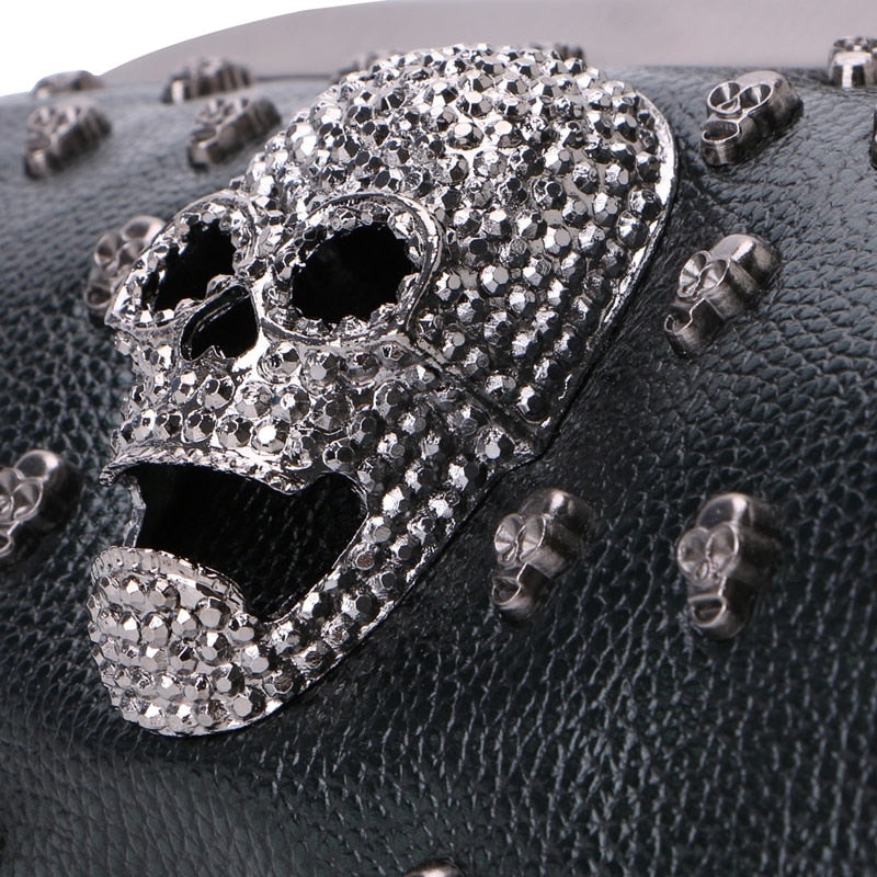 Women Girl Lady Skull Rivet Shoulder Bag Handbag