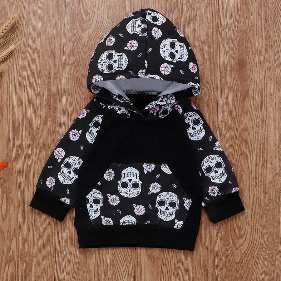 Infant Baby Boy Clothes Long Sleeve Hooded Skull