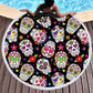 Sugar Skull Colorful Round Beach Towel