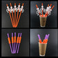 20pcs Halloween Cartoon Skull/Pumpkin Drinking Straws Halloween Holiday