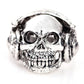 20pcs Skull Ring Punk Vintage skeleton metal zinc alloy silver mens womens mixed rings Jewelry