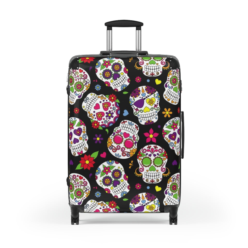 Day of the dead sugar skull Suitcases, floral skull suitcase luggage, sugar skull luggage, dia de los muertos suitcase