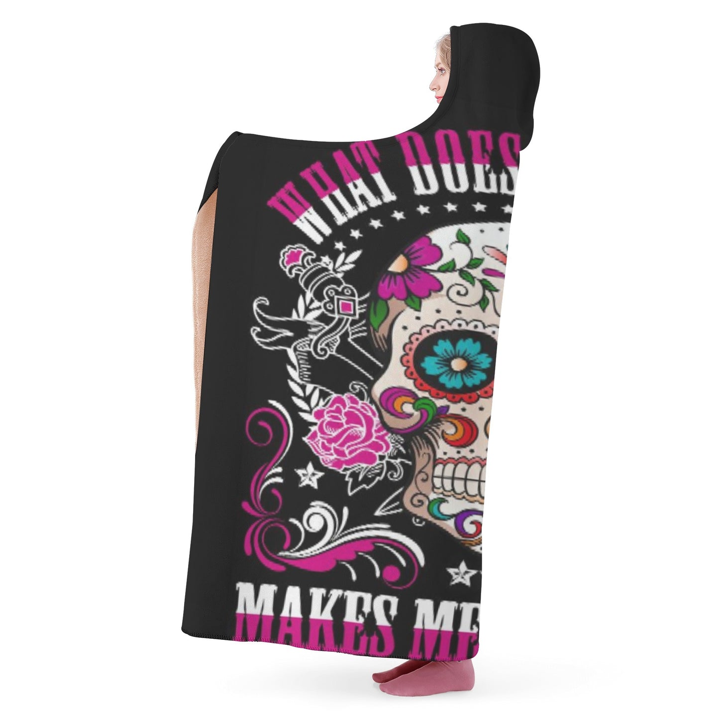 Sugar skull Hooded Blanket