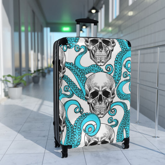 Gothic skull Suitcases luggages, awesome skull suitcase luggage, skeleton Halloween Christmas skull luggage suitcase
