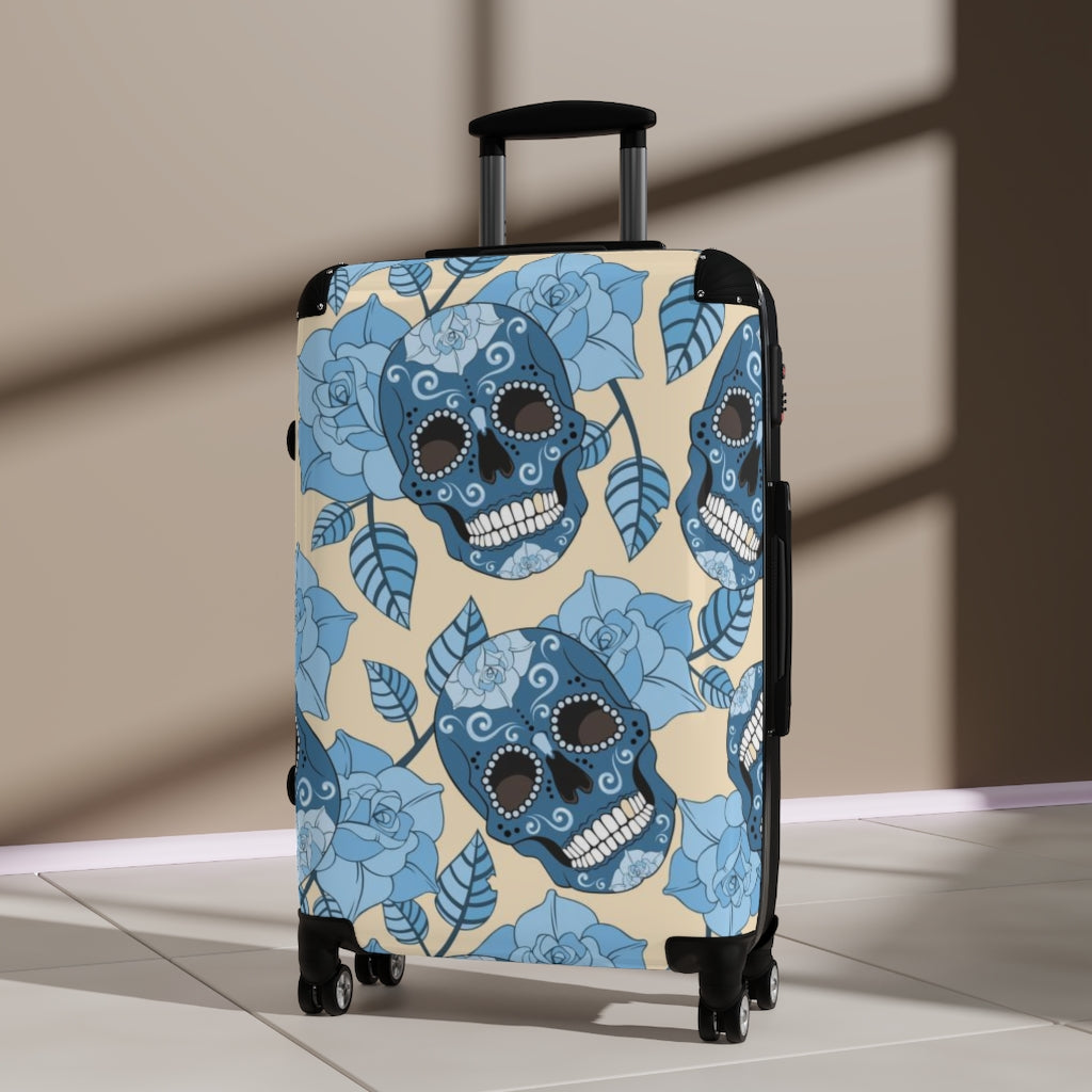 Gothic skull Halloween skeleton Suitcases luggage, skull luggages