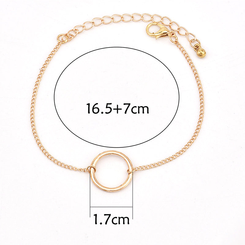 3 Pcs/set Women's Fashion Punk Bracelet Simple Double Knot Loop Metal Chain Bracelet Bohemian Retro Jewelry Accessories