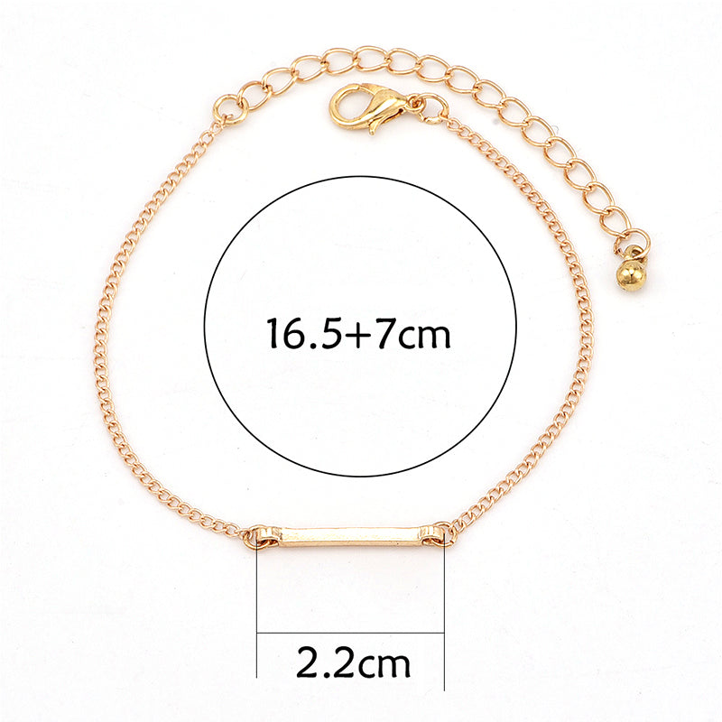 3 Pcs/set Women's Fashion Punk Bracelet Simple Double Knot Loop Metal Chain Bracelet Bohemian Retro Jewelry Accessories