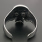 316L Stainless Steel Huge Heavy Skull Mens Biker Rocker Punk Bracelet Bangle Cuff