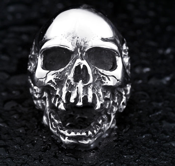 devil punk skull ring stainless steel vintage ring for men titanium steel jewelry