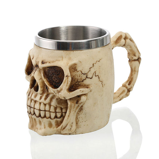 3D Design 350ml Skull Mug 12oz Double Wall Coffee Cup Tea Cup