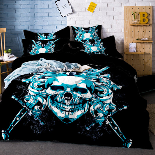 3D Printed Skull Bedding Set King Size Sugar Skull Print Duvet Cover Set with Pillowcase AU Queen Bed Best Gift Bedline