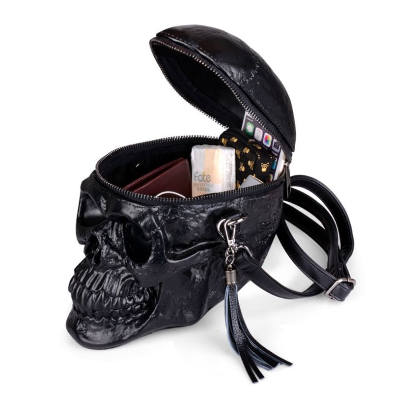 3D Skull Shoulder Bag Crossbones Messenger Bag Unisex