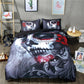 3D Sugar Skull Bedding Set Black Duvet Cover with Pillowcase