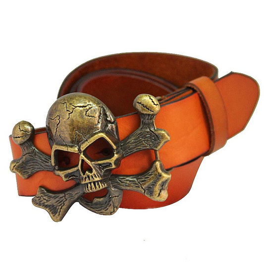 Unisex Novelty Personality Skull Buckle Belts Genuine Leather Men Belt Luxury Designer Belt For Men women Metal Buckle Jeans