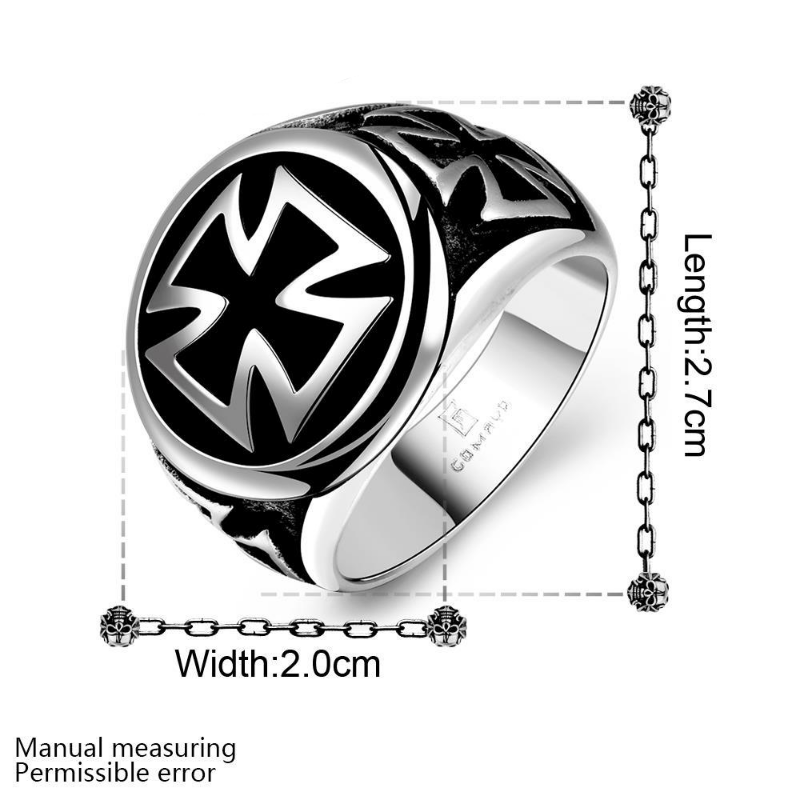 Punk Man Ring Black Titanium Male Ring High Quality Jewelry 316L Titanium Steel Cross Rings For Men Skull Ring