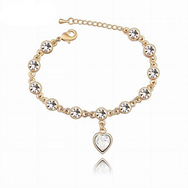 Fashion Bracelet Hot Wedding Female Heart Crystal Bracelets For Women Luxury Temperament Silver-Color Fine Jewelry Gift