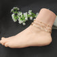 3pcs / Set New Fashion Crystal Sequins Anklet for Women Bracelet on The Leg Foot Jewelry Vintage Beach Chain Ankle Gift