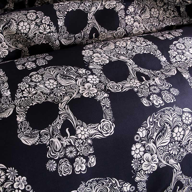 Sugar Skull Printed Queen Comforter Sets Bedding