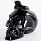 4 Inch Cranial Skeleton Cobra Snake Habitat Skull Statue Obsidian Hand Carved  Gothic Graveyard Death Stone Skull Figurine