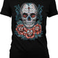 Sugar Skull and Roses - Day of the Dead Skull Art Juniors T-shirt