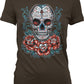 Sugar Skull and Roses - Day of the Dead Skull Art Juniors T-shirt