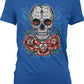 Sugar Skull and Roses - Day of the Dead Skull Art Juniors T-shirt