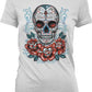 Sugar Skull and Roses - Day of the Dead Skull Art Juniors T-shirt