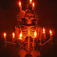 Skeleton Chandelier, Three Harvey Jr. Skeletons Holding Candles
