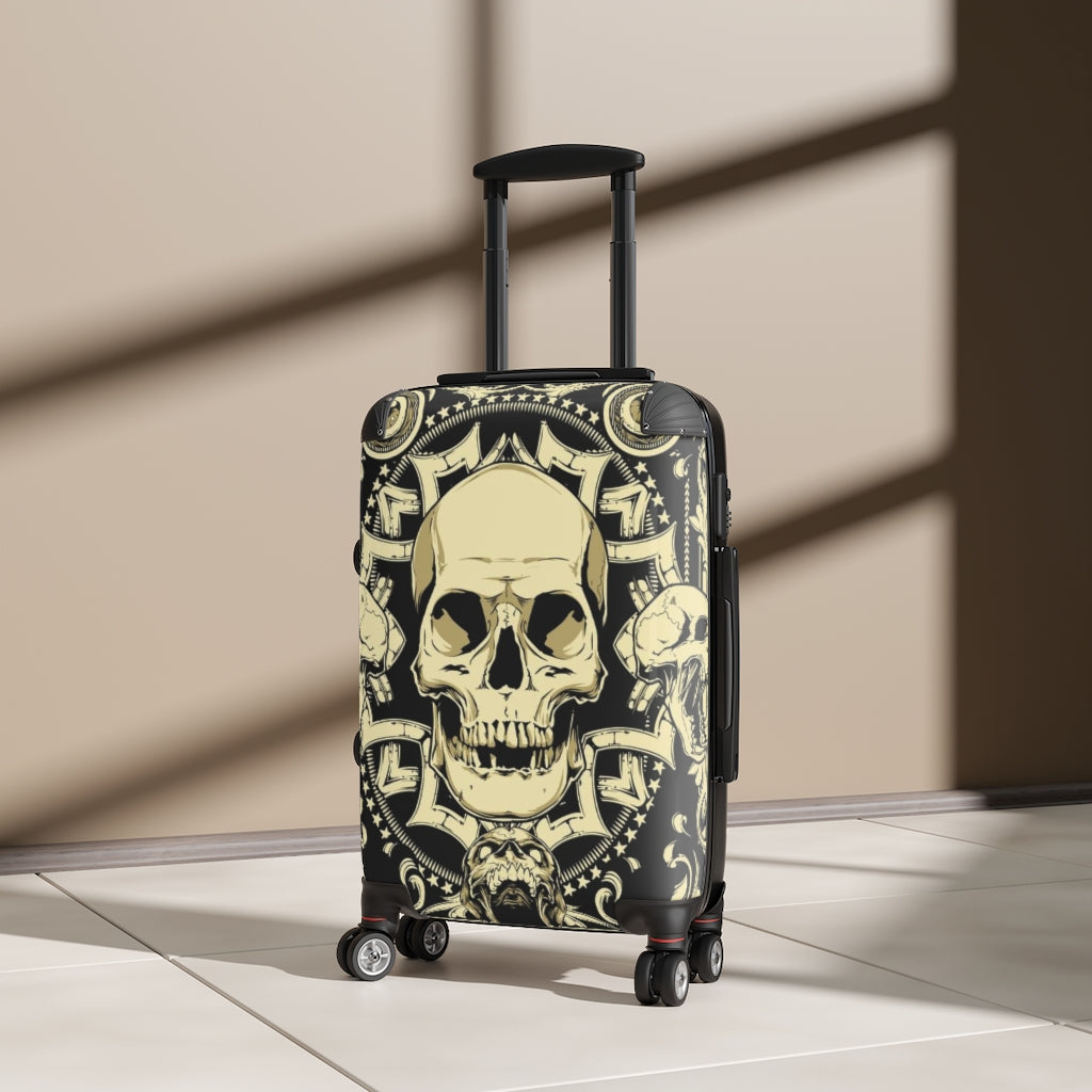 Gothic skull Suitcases, Halloween skull grim reaper suitcase luggage