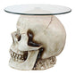 Design Toscano JQ103776 Lost Souls Gothic Skull Glass-Topped Table, Bone
