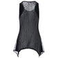 Womens Fashion Flowered Skull Printed Lace Back Tank Top O-Neck Blouse Vest