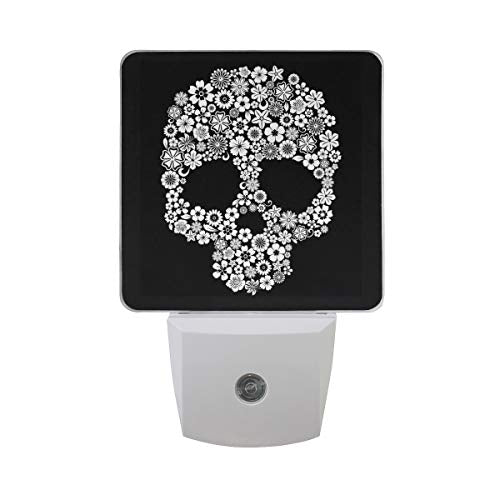 Sugar Skull Flowers LED Night Light with Smart Dusk to Dawn Sensor