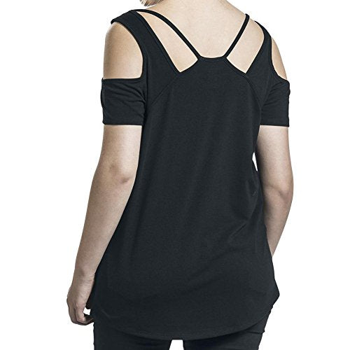 Women's Casual Shoulder Off Skull Summer T-Shirt