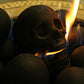 Fireproof Human Fire Pit Skull Gas Log for NG, LP Wood Fireplace, Firepit, Campfire, Halloween Decor, Barbecue (Black, 1pk)