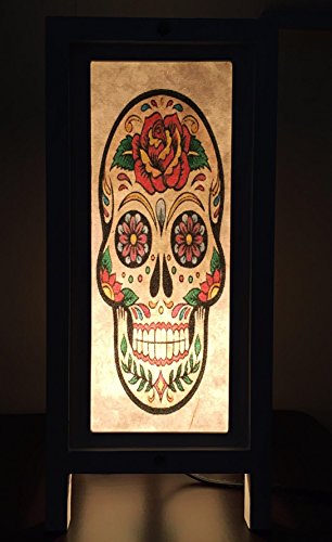 Vintage Handmade Asian Oriental Fantasy Skull Bedside Table Light