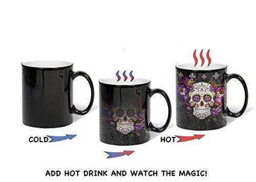 Sweet Gisele Sugar Skull Heat Color Changing Mug Black