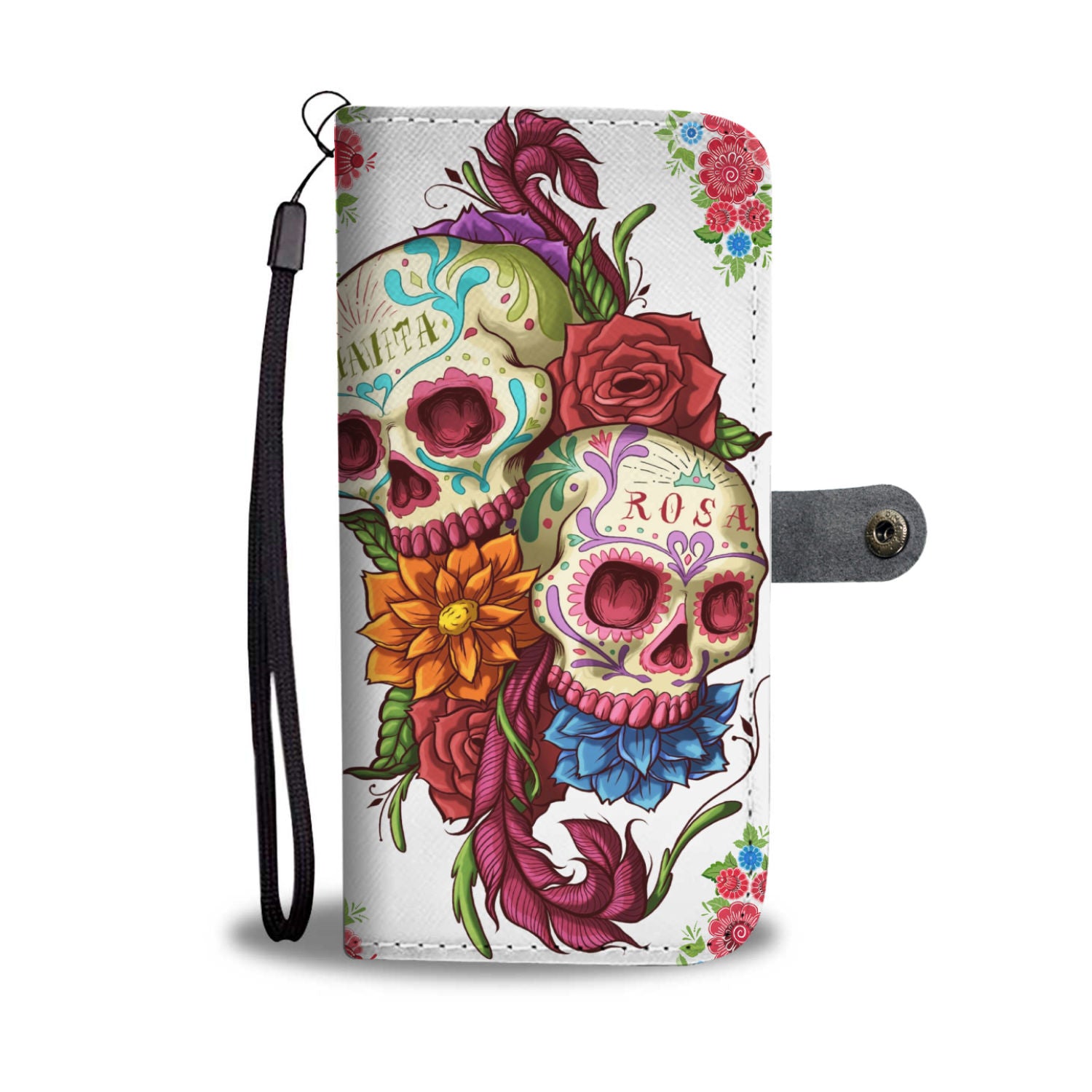 Rose sugar skull wallet