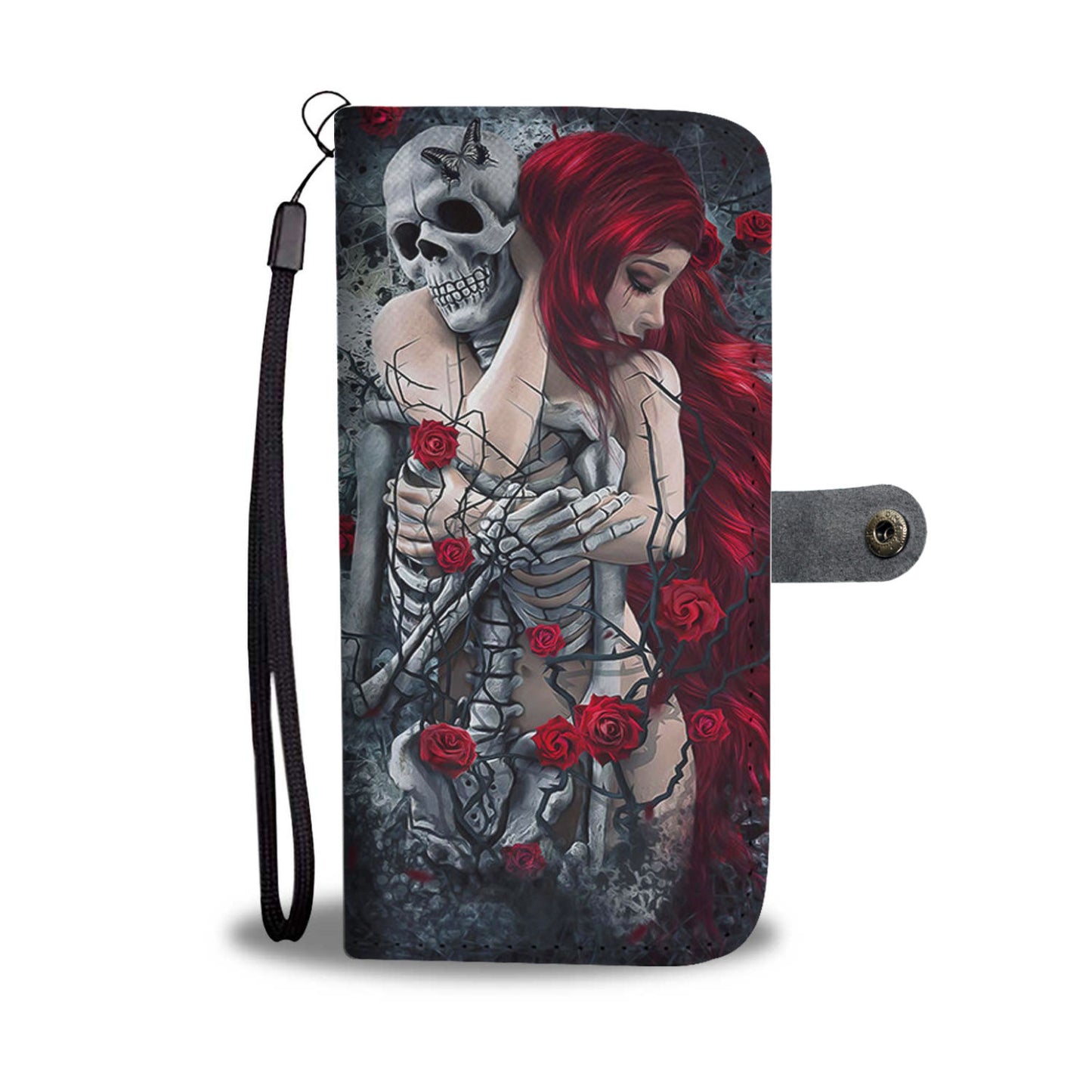 Awesome skull flower skull wallet