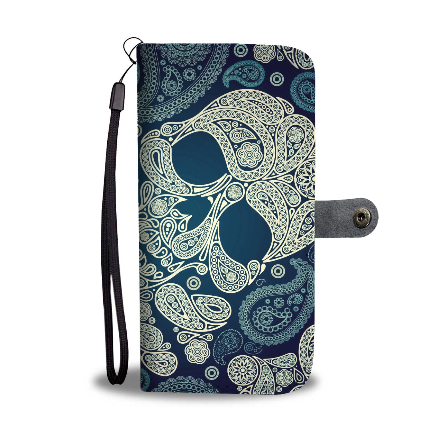 Sugar skull day of the dead wallet phone case